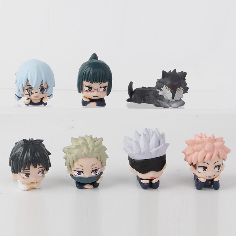 7pcs/set Jujutsu Kaisen Satoru Gojo Itadori Yuji Megumi Kugisaki Sukuna Geto Suguru Anime Figure Toys Cute Doll Collection Model