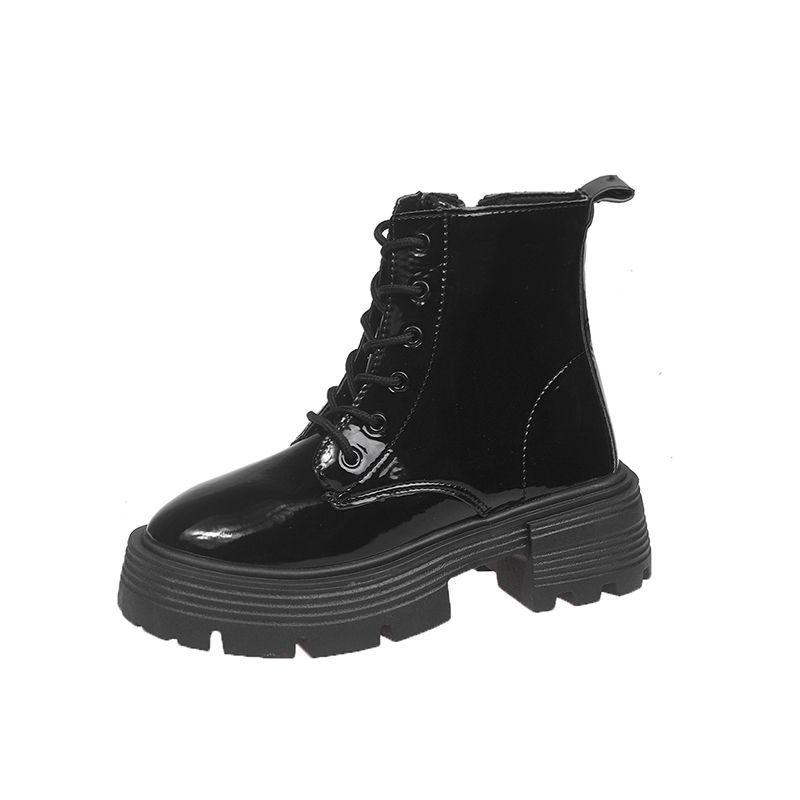 British Martin Boots Women's 2025 Autumn and Winter New Black Small Man Thick-soled Height-increasing Skinny Short Boots Women