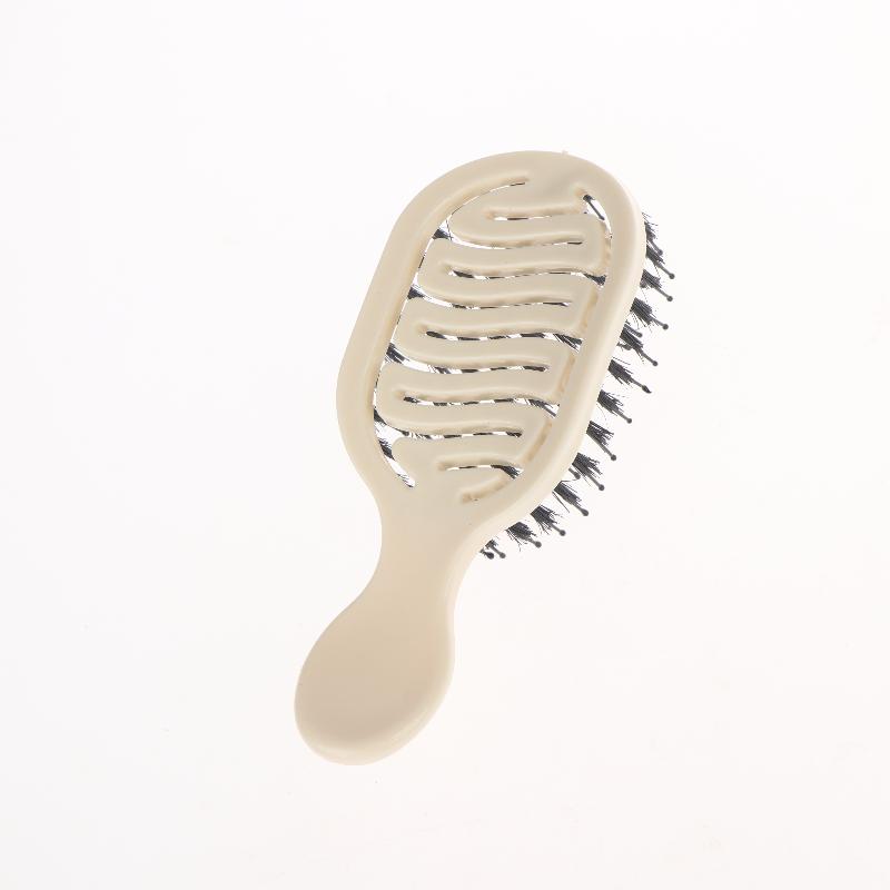 

Mini Boar Bristle Detangling Hairbrush Women Scalp Massage Combs Hollow Out Wet Curly Hair Comb Barber Hairdressing Styling Tool белый