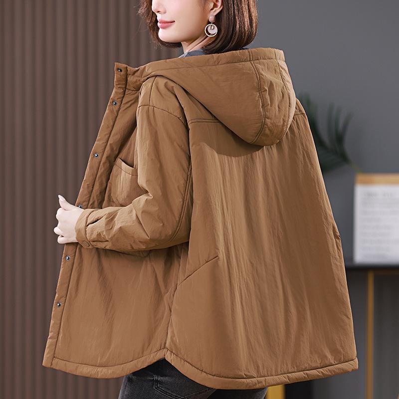 

Women s Mid-Length Cotton Coat - 2024 Winter, Loose Fit, Plus Size, Casual Thick Warm Jacket for Middle-Aged Moms XXL (Recommended 145-160 jin) гарбуз/помаранчевий