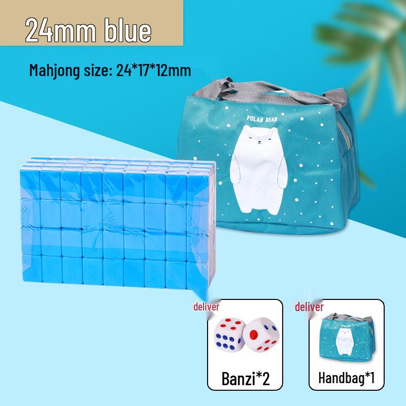 Conjunto de Mahjong Compacto: Azulejos Pardal Sólidos Esculpidos, Tamanhos 24mm e 30mm, Ideais para Uso em Viagens e Dormitórios