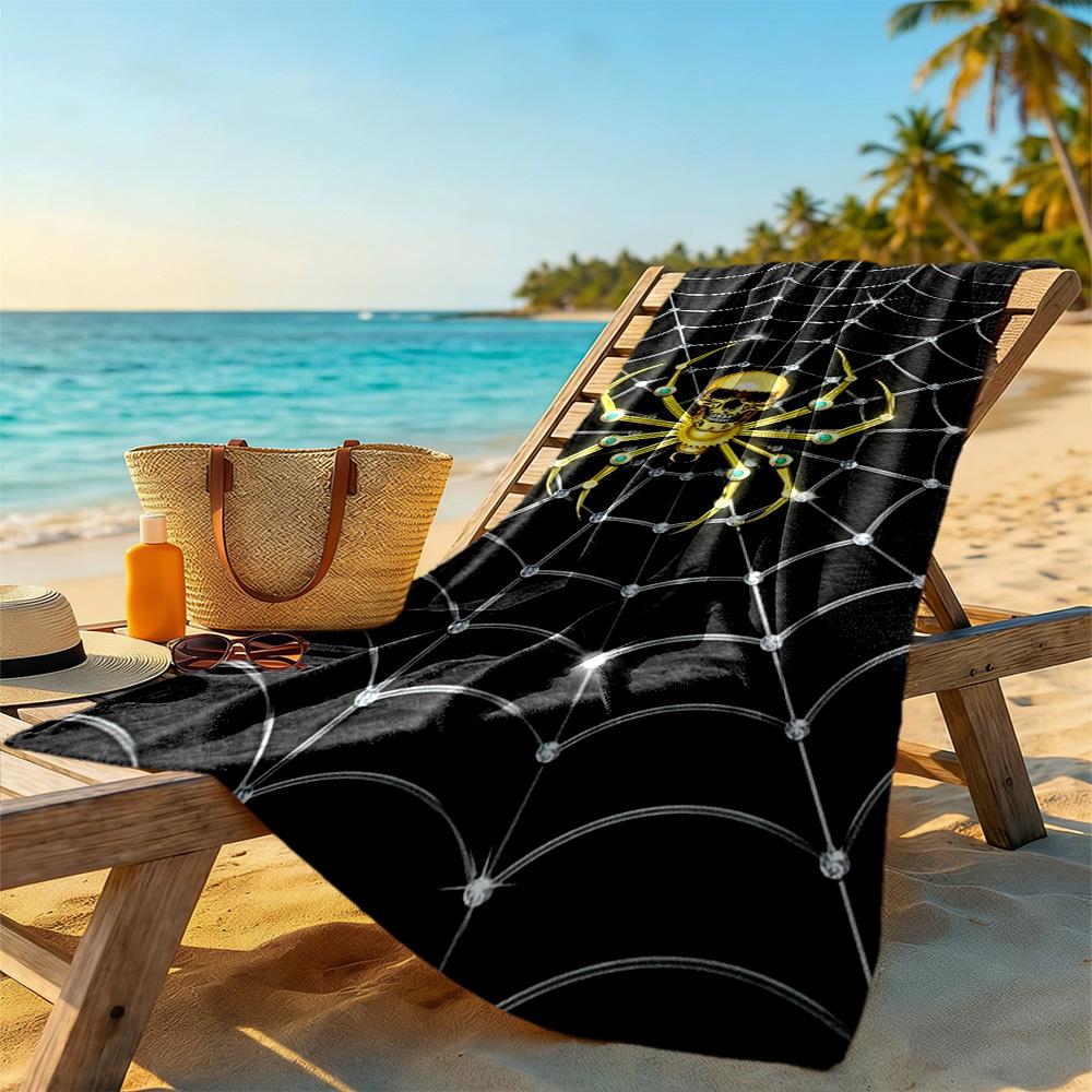 Spider Web Beach Towel Super Soft & Absorbent Comfortable Lightweight Suitable for Sports, Travel, Swimming, Yoga, Bathroom, Beach, And Pool