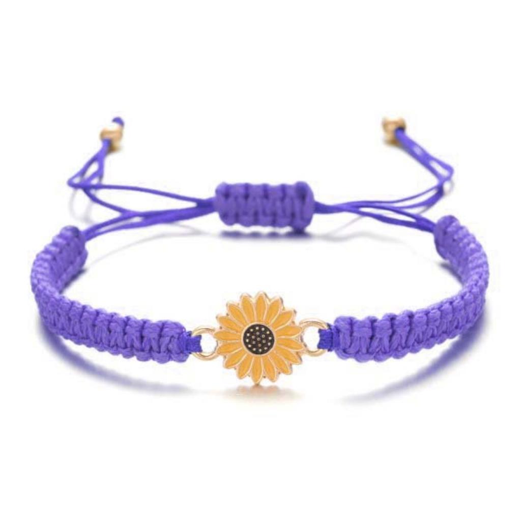Adjustable Colorful Woven Daisy Bracelet for Men And Women Handmade Sunflower Bracelet for Couples Best Friends Graduation Gift