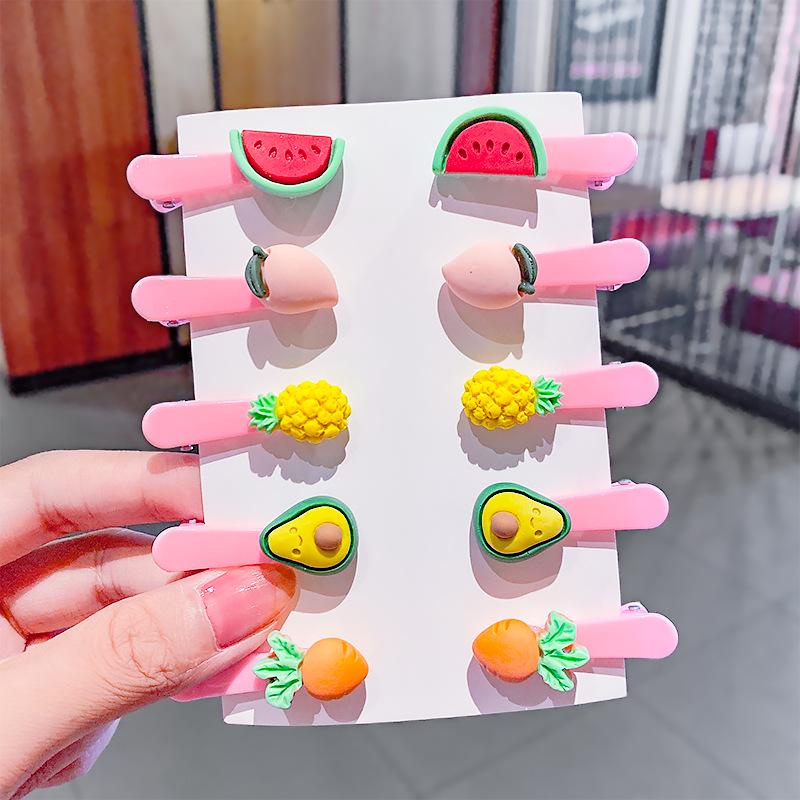 Candy-colored Children's Hair Clips, Cute Bow and Fruit Hair Clips, Girls' Bangs Clips and Accessories