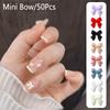 50Pcs Bow Resin Nail Art Decoration 3D Cream Color Bowknot Nail Charm Ornament Jewelry Diy Manicure Classic Accessory