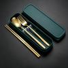 3pc Portable Tableware Set Spoon Fork Chopsticks Cutlery Kit for Students Outdoor Travel Outdoor Gear