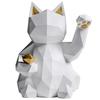 Geometric Lucky Cat Sculpture – Modern Resin Fortune Statue for Home & Office Decor