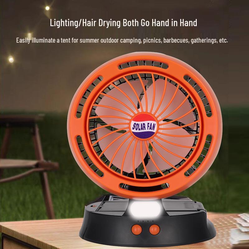 

Portable Solar-Powered Fan & Light Set with High Wind Power and Outdoor Charging for Camping Pearl White