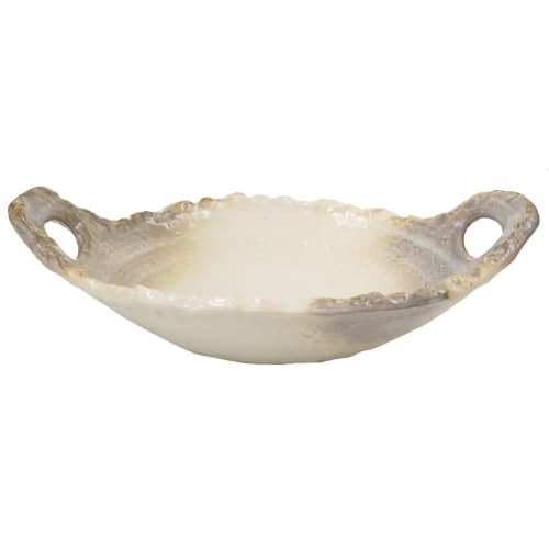 Santo Banko Ware Heat-Resistant, Non-Deformable Ceramic Plate, Medium, 25cm, Shino Glaze, 06999