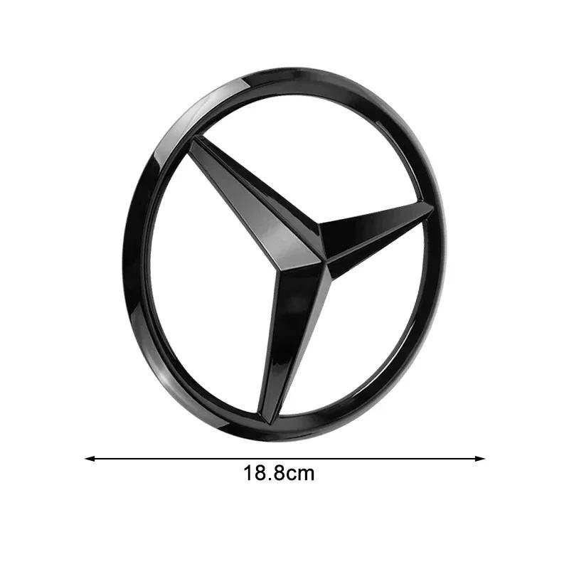

C200 E200 New 2025 For Mercedes Benz 1pcs 188mm 210mm ABS Car Front Grille Badge Decal Cover Emblem For Mercedes Benz A/B/C/E Cl