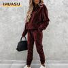 Women's Fashion Casual Long Sleeve O-Neck Pants Suits