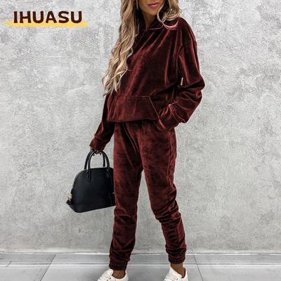 Kadın Moda Günlük Uzun Kollu O Yaka Pantolon Takımları