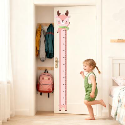 Cartoon Animal Height Measurement Sticker Peel Stick Self-Adhesive Bedroom Play Room Nursery Kindergarten Baby Growth Chart Ruler Decal