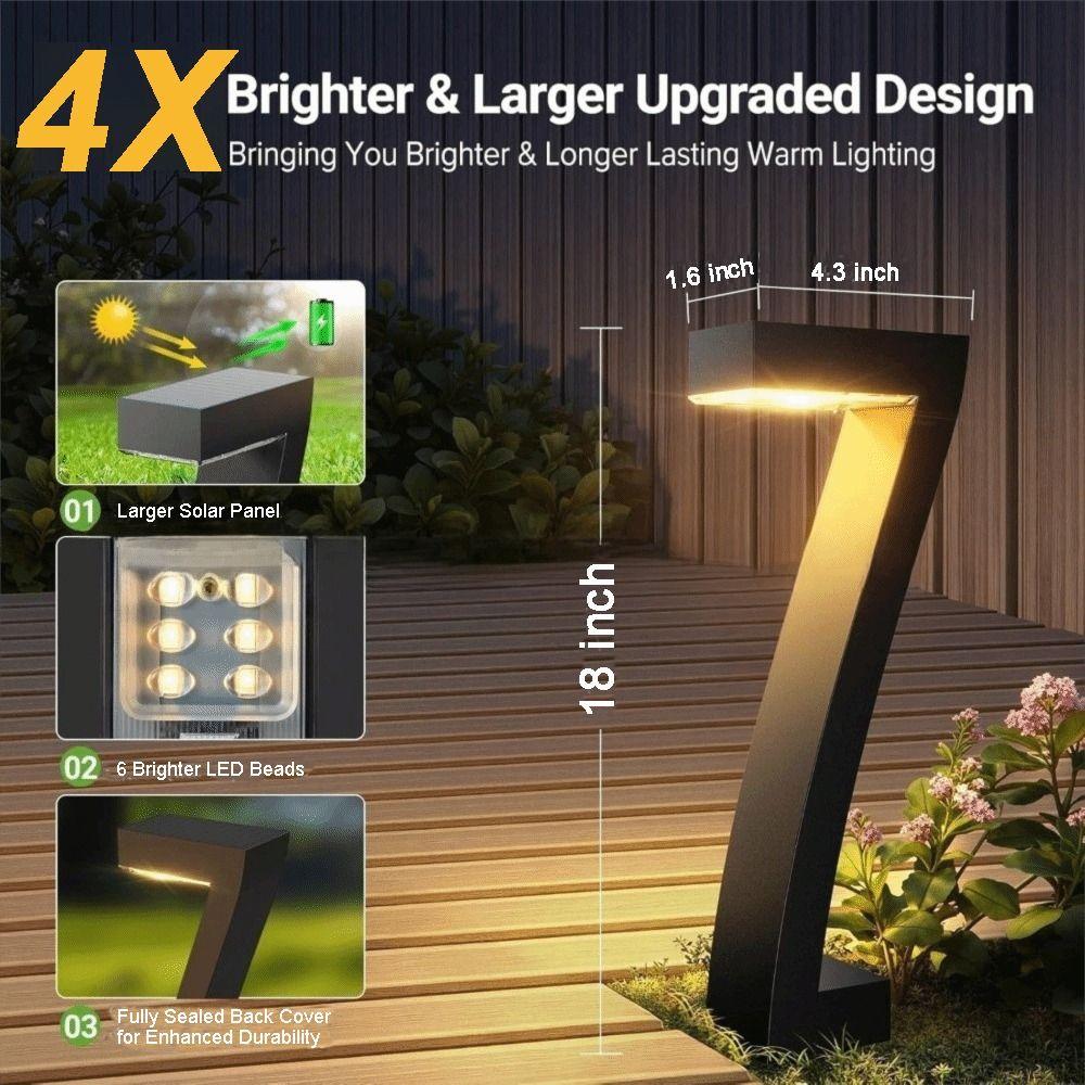 Patio Walkway Solar Lights 1/2/4 PCS LED Garden Path Spotlight Waterproof Outdoor Yard Driveway Decoration Lighting Equipment