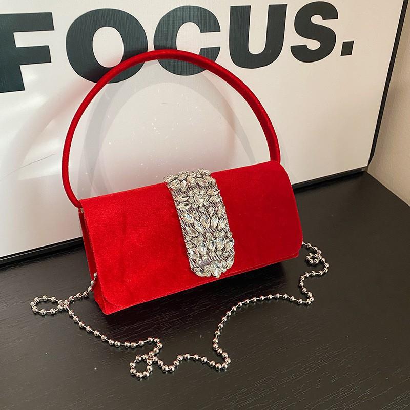 Borsa Luminosa Donna Strass Cena All-match Matrimonio Borsa a Mano Nicchia Monospalla Cross-body