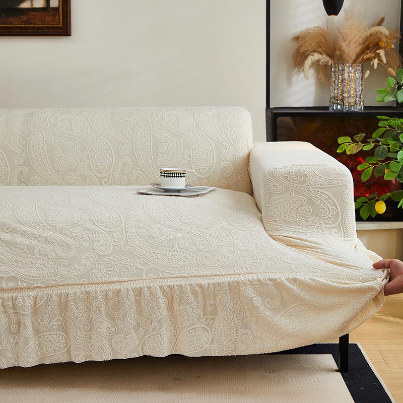 Elastic Sofa Cover Skirt Universal Sofa Dust Cover Dust-Proof Three-Dimensional Jacquard Sofa Cover