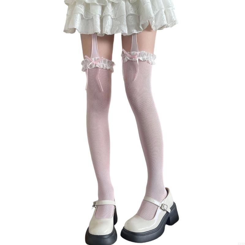 Lace Thigh High Stockings For Women Comfortable Cotton Stretchable Socks Elegant Pantyhose Fashion Legwear
