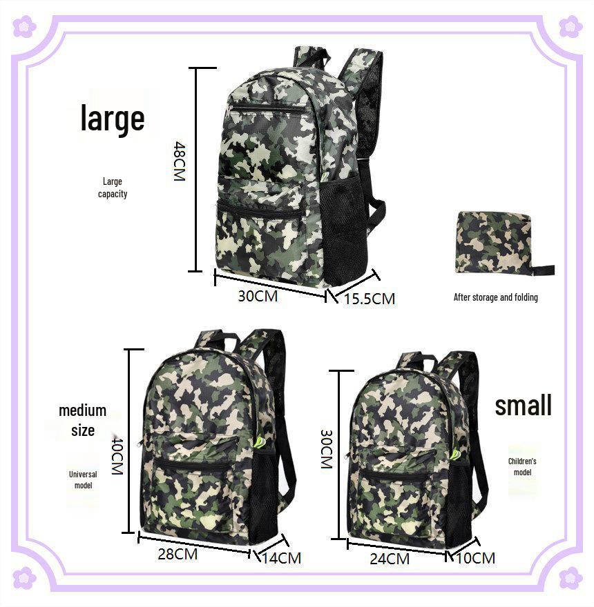 Foldable Printed Logo Backpack - Lightweight Travel & Hiking Upgrade Version