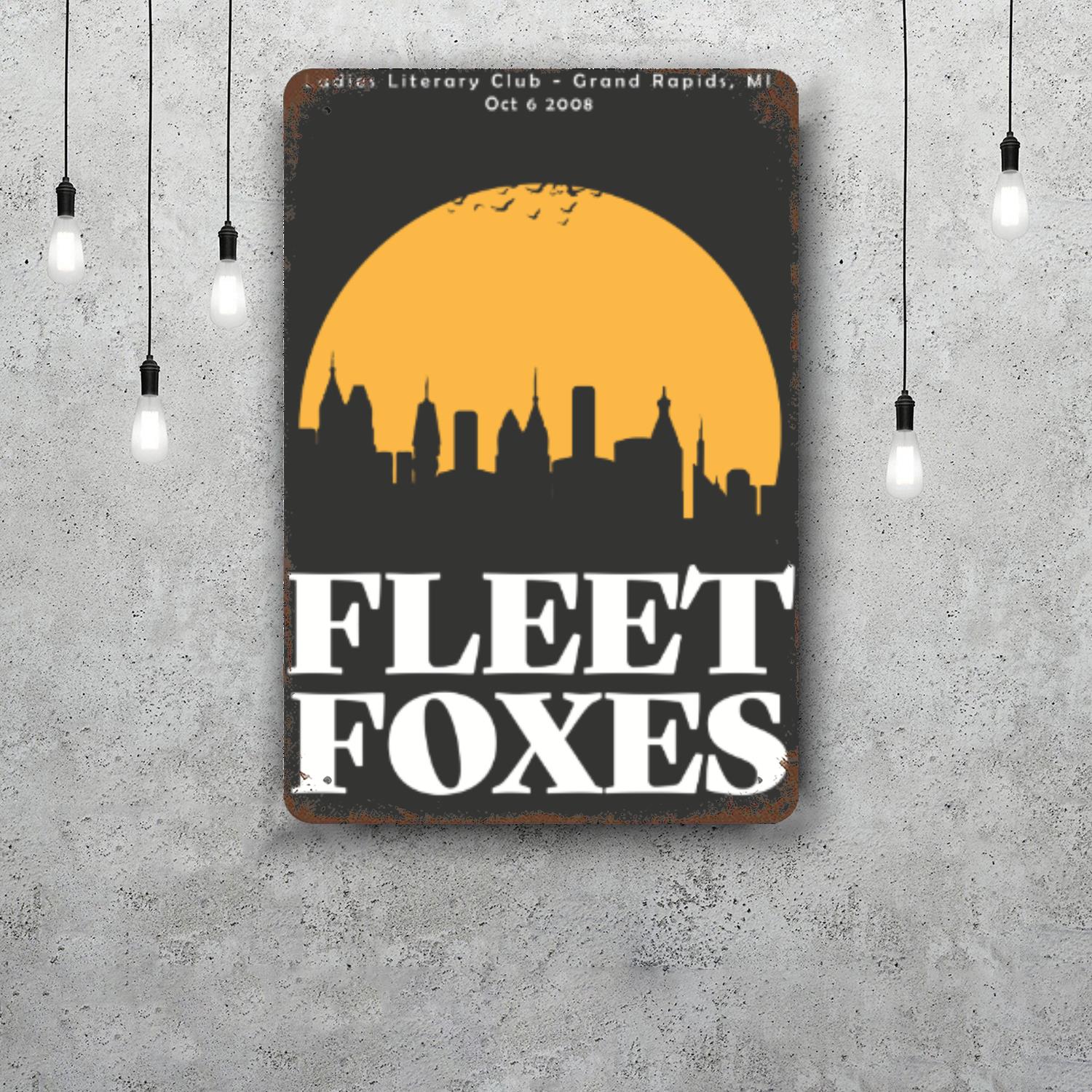 

Fleet Foxes Decor Poster Vintage Tin Sign Metal Sign Decorative Plaque for Pub Bar Man Cave Club Wall Decoration 20x30cm（7.8x11.8inch）