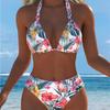 2026 Europäischer und Amerikanischer Mehrfarbiger Bedruckter Tankini Träger Halter Figurbetont Mode Geteilter Badeanzug Damen Neues Modell