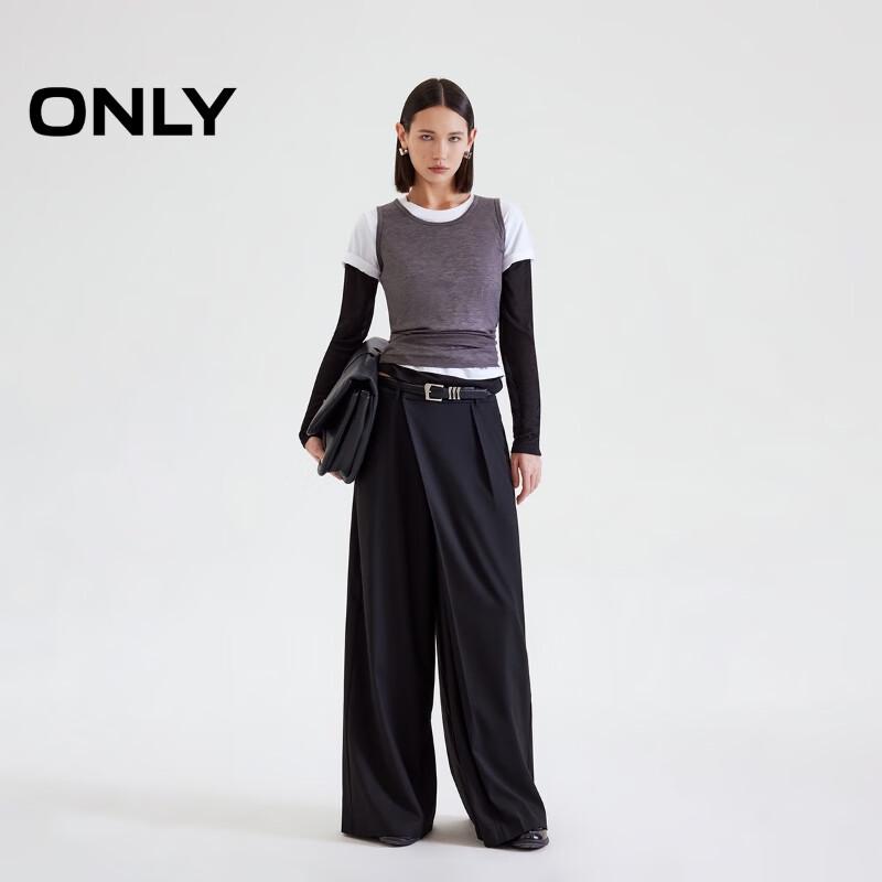 Only Damskie drapowane spodnie z prostą nogawką na wiosnę 2025