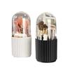 Makeup Brush Holder Organizer with Lid, 360 Degree Rotatable Makeup Brush Organizer Spinning Cosmetics Holders Brush Storage Box