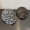 JYL TS DIY Leopard Baseball Hat Women Korean Vintage British Painter Beret Hat Cotton