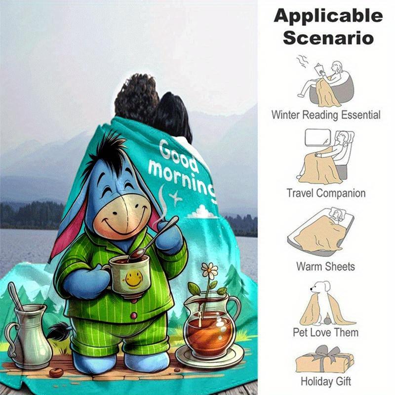 1pc Cute Stitch Printing Blanket - Soft, All-Season Throw for Living Room, Bedroom,Personalized Gift with Adorable Cartoon Design