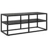 Day and Night - Day and Night Black TV Stand with Black Marble Glass 100x40x40 Cm