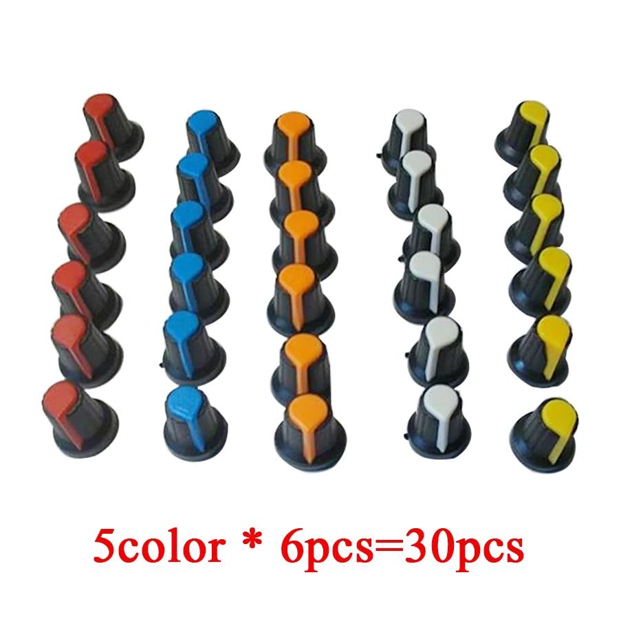 5-30PCS Potentiometer Knobs 15X17mm 6mm WH148 Potentiometer B10K Color Knob Cap Yellow Orange Blue White Red Green