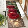 1Pcs Rustic Style Snowy Red Rose Colorful Non-Slip Washable Area Rug Runner for Entryway, Living Room, Bedroom & Patio