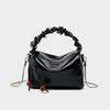 Genuine Leather Pillow Small Chain Shoulder Crossbody Bags For Women  Trend Designer Ruched Handle Ladies Handbags