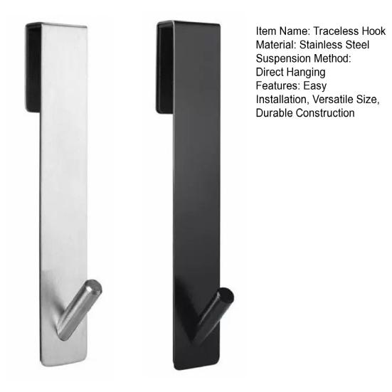 1/2Pcs Traceless Hook Frameless Glass Doors Up to 3/8 Inch Thick Shower Hook Stainless Steel Bathroom Towel Hook Bathrobe