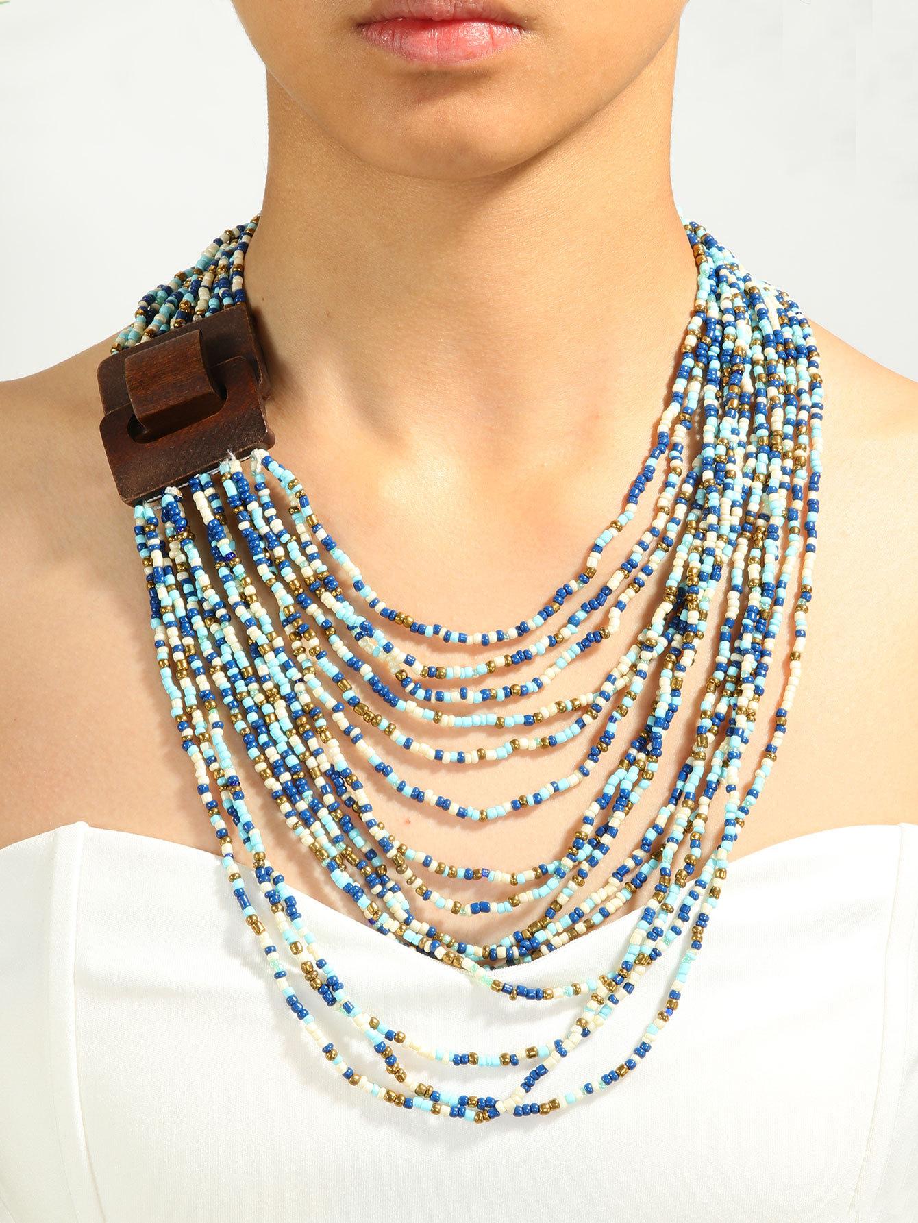 

Модные ожерелья для женщин. Ювелирные изделия синий