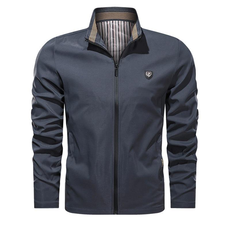 Autumn New Youth Casual Stand-up Collar Thin Jacket Middle-aged and Young Men's Outdoor Business Casual Jacket