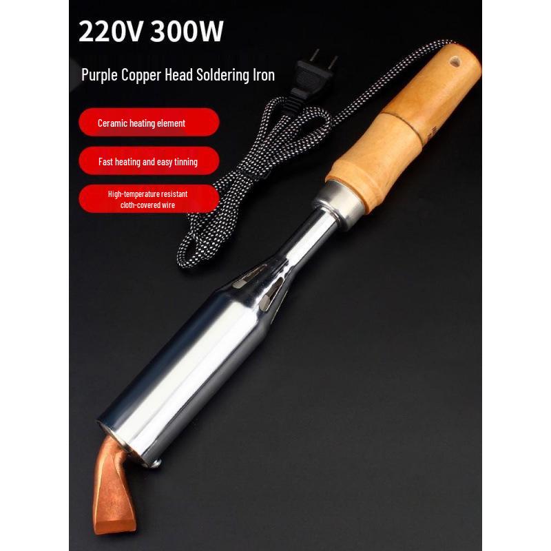 Professional Grade Electric Soldering Iron Set with Wooden Handle for Household and Electronic Repairs