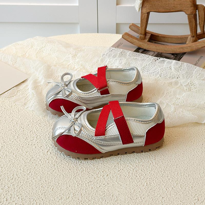 

Spring Autumn New Children Leather Shoes for Girls Fashion Korean Style Soft Bottom Anti-slippery Versatile Princess Shoes 22 красный