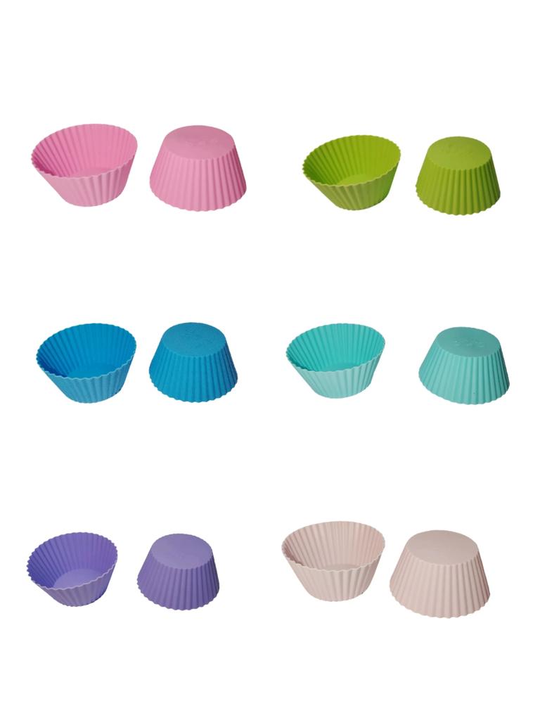 12 Pack Silicone Baking Cups Reusable Muffin Liners Non-Stick Cup Cake Molds Set Cupcake Silicone Liner Silicone Cupcake Holder