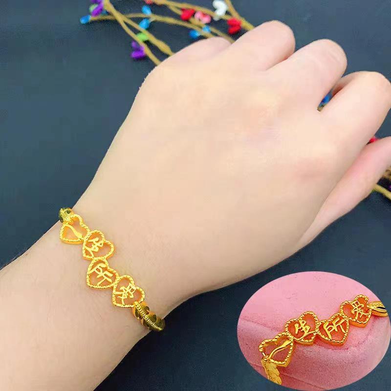 Vietnam Sa Gold Lifelong Love Bracelet: Gold-Plated Copper Jewelry Valentine's Gift for Girlfriend