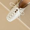 Fashion 2024 Women's New Spring/Summer Square Headed Genuine Leather Lace Up Middle Heel Large Headed Muller Slippers