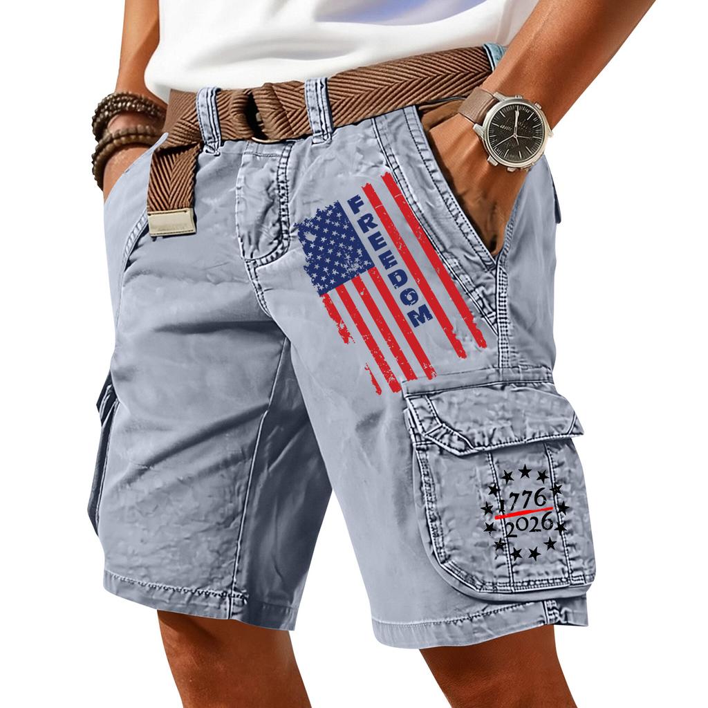 Pantaloncini Cargo Casual Stampati da Uomo per l'Estate con Tasche Multiple