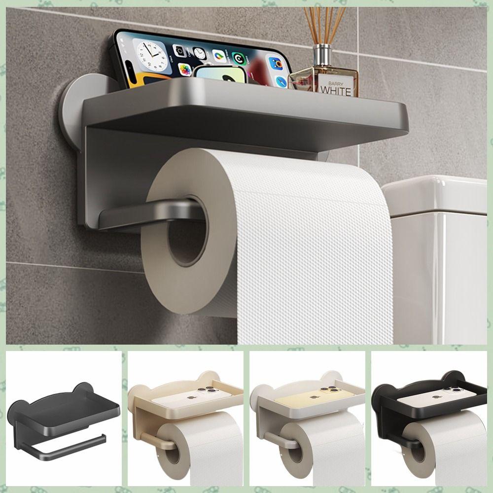 

Wall Mounted Bathroom Storage Rack Plastics Toilet Paper Holder Tray Bathroom