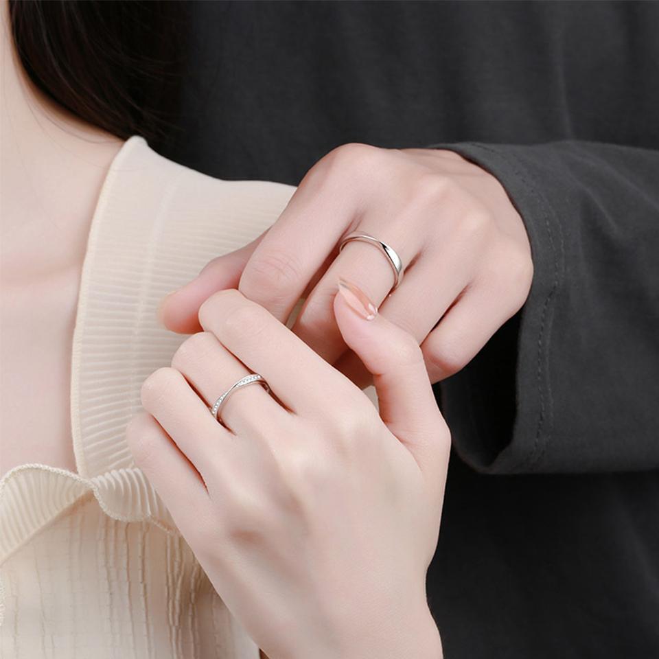 Real CopperMoissanite Ring Promise Wedding Couple Rings Valentine's Day Anniversary Gift Unisex Band for Women Men