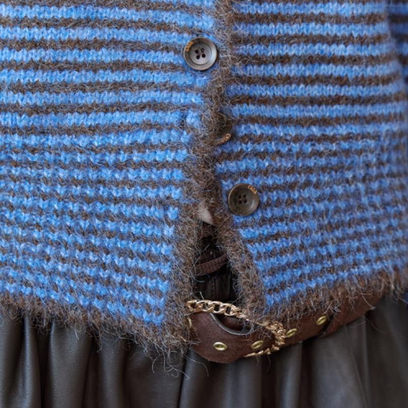 MAXZA Strickcardigan mit hohem Kragen und Streifen Ze11qd023na