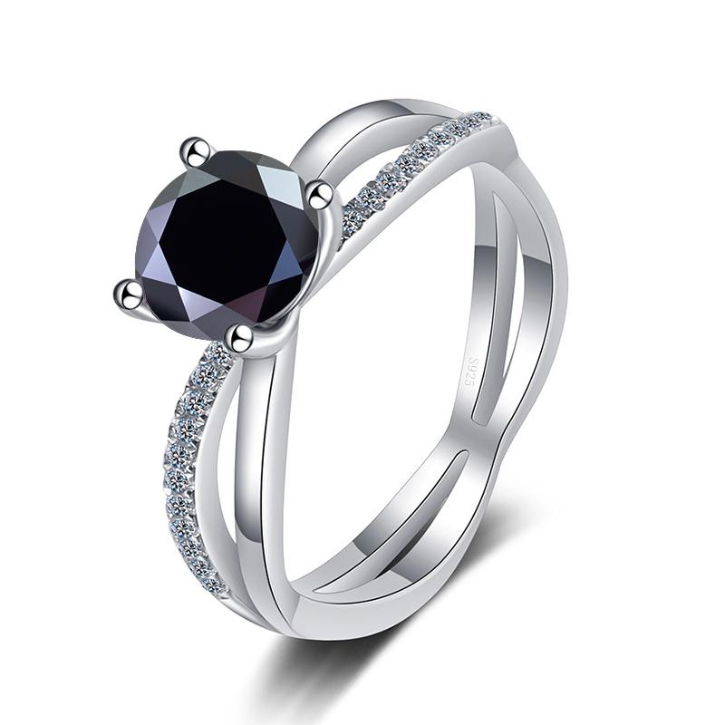 Bague Ringen S925 Sterling Silver Luxury Jewelry 1 Carat D Color Moissanite Diamond Ring For Wedding Four Claw Cross Hollow Rings