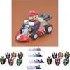 Super Mario Bros Kart Rückziehauto Actionfigur Set 6 Stück Bunte Sammlerstücke