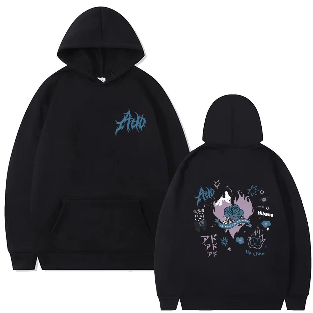 

Ado World Tour Hibana Printed Hoodie Men Women Clothing Fashion Japanese Style Pullover Man Vintage Hooded Tracksuit S