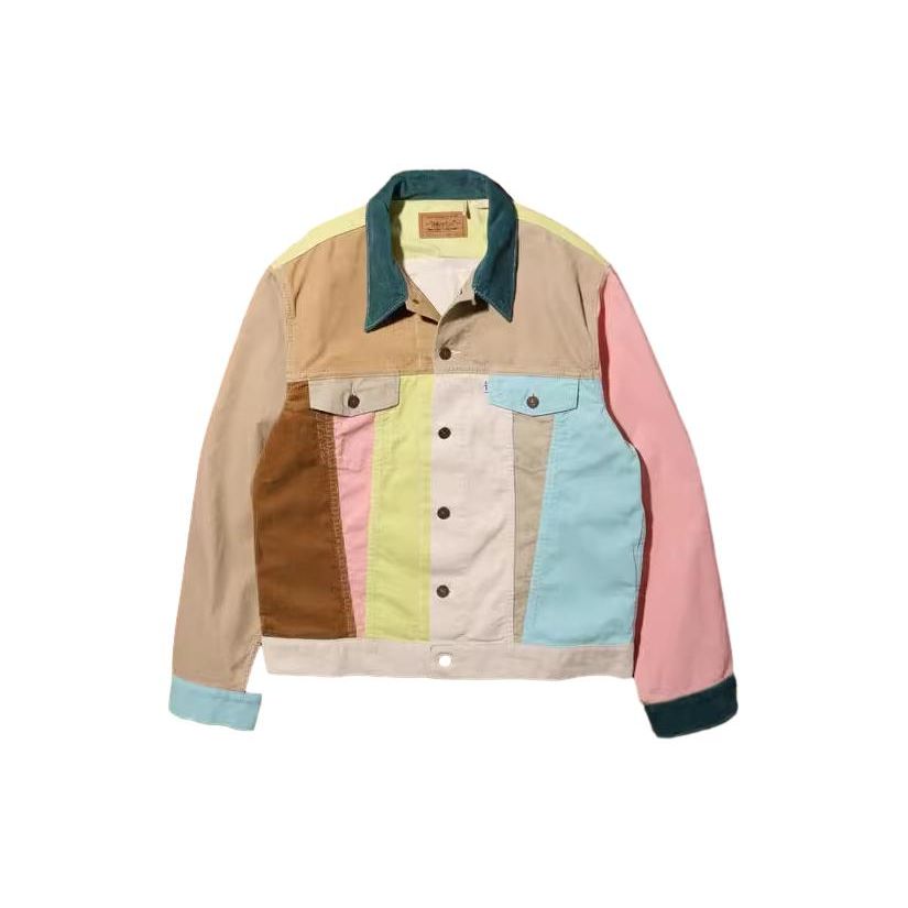 

Винтажная вельветовая куртка Levis с цветными блоками, мужская куртка 56043-0001 S