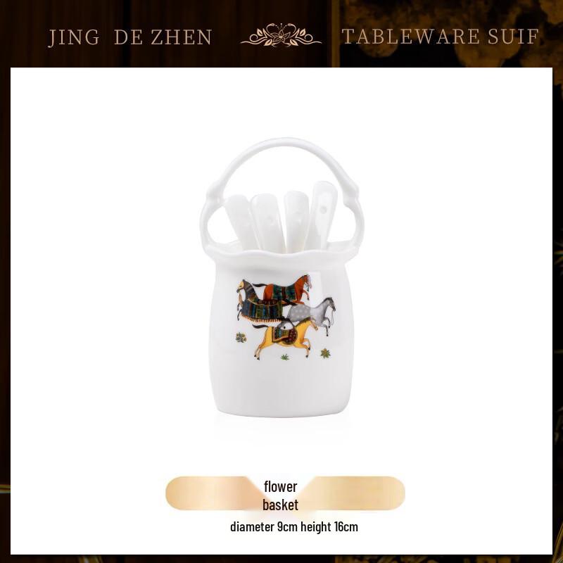 Ретро-набор столовой посуды из китайского костяного фарфора Jingdezhen