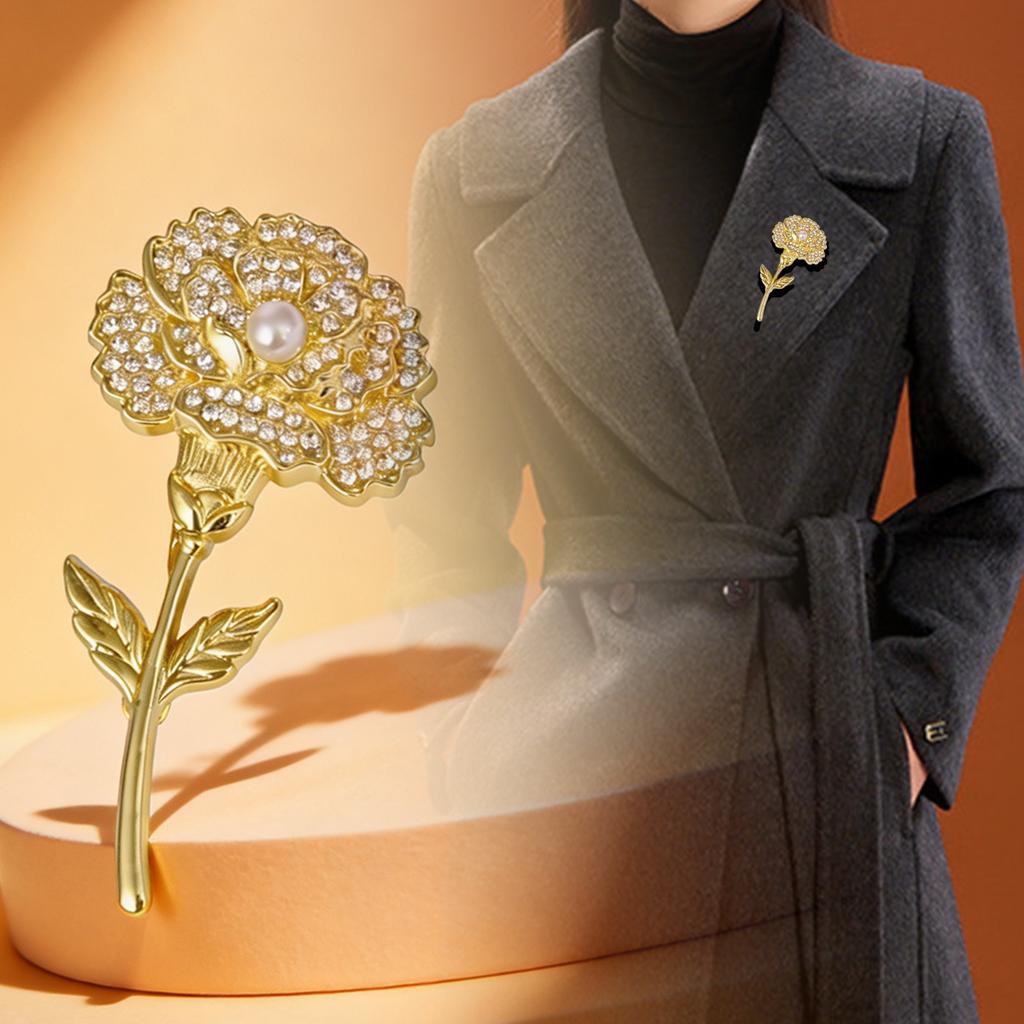 Carnation brooch women's high-end exquisite Mother's Day gift design flower corsage accessories